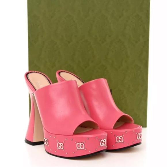 Gucci rhodamine pink heels worn once size womens 9 - Picture 1 of 8